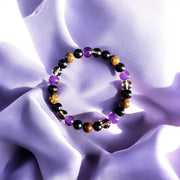 Guardian Shield – Amethyst & Obsidian Protection Bracelet