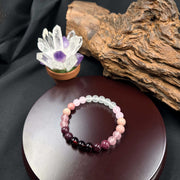 natural garnet, strawberry crystal, mahogany grain and other gemstone bracelets