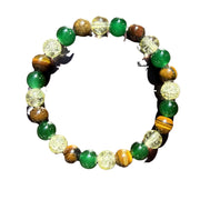 temu amazon Tk hot prosperity bracelet natural tiger's eye green agate white crystal bracelet wholesale