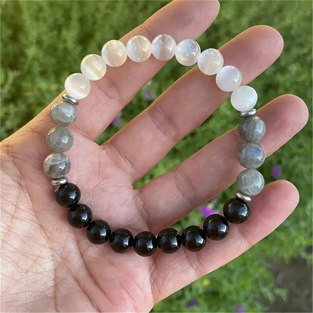 white amphibole obsidian opal bracelet natural stone bracelet wholesale